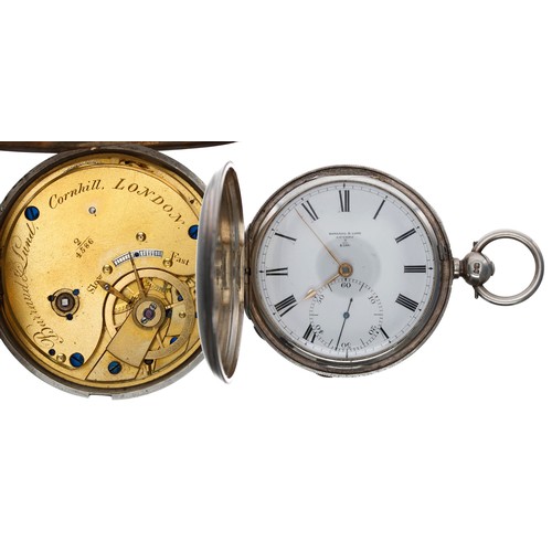 695 - Barraud & Lund Savage two-pin lever silver hunter pocket watch, London 1880, the gilt frosted fu... 