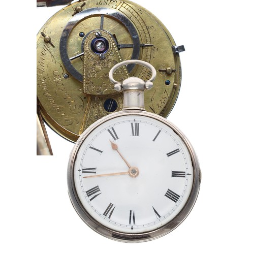 699 - George III silver gilt verge pocket watch, London 1809, the fusee movement signed Grayhurst & Ha... 