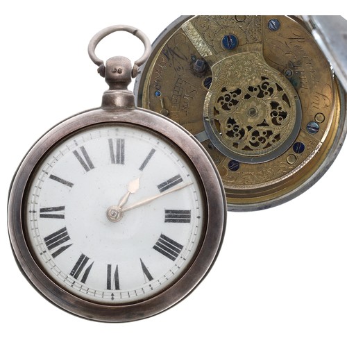 714 - Victorian silver verge pair cased pocket watch, London 1863, the fusee movement signed Reeves & ... 