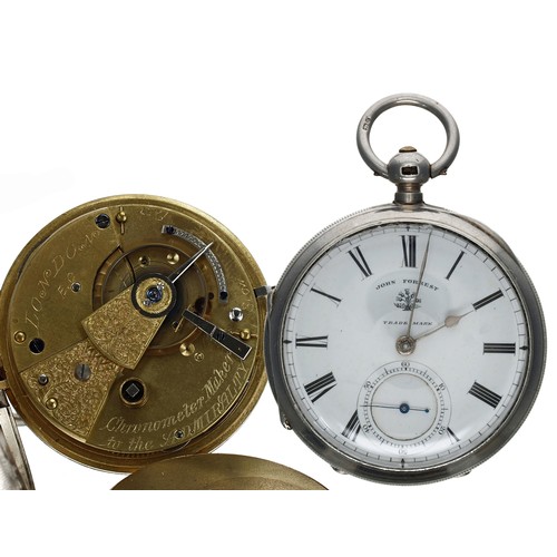 721 - John Forrest silver fusee lever pocket watch, Chester 1891, the movement with compensated balance an... 