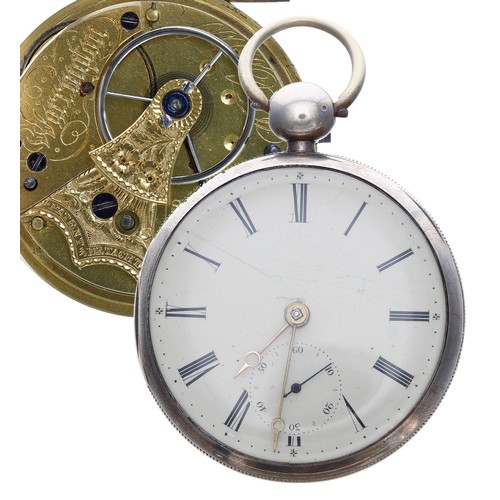 726 - William IV silver fusee 'Patent Detached' lever pocket watch, Chester 1836, the movement signed Jas ... 