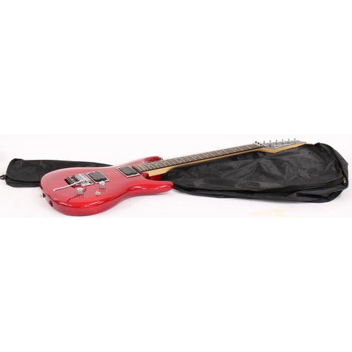 238 - 2004 Ibanez Joe Satriani JS100 electric guitar, made in Korea; Body: red finish, scratch to back, fu... 