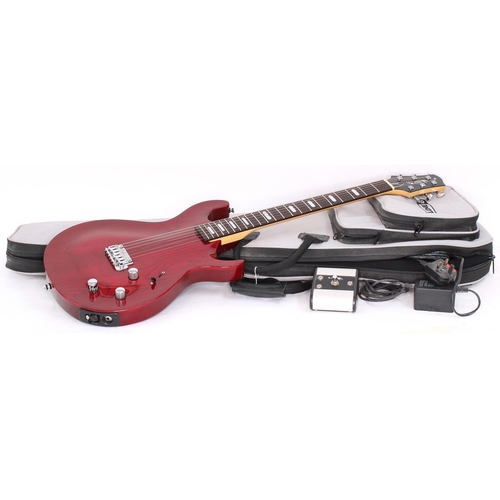 259 - 2004 Line 6 Variax 700 electric guitar, made in Japan; Body: trans red finish, a few minor dings and... 