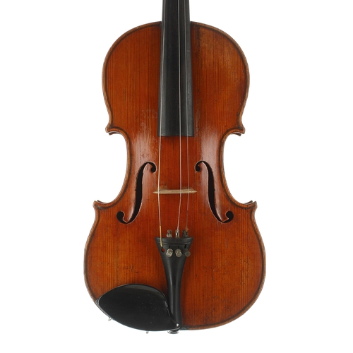 2455 - English violin by and labelled William Heaton, Maker, Hill Top, Gomersal, NR. Leeds; also signed and... 