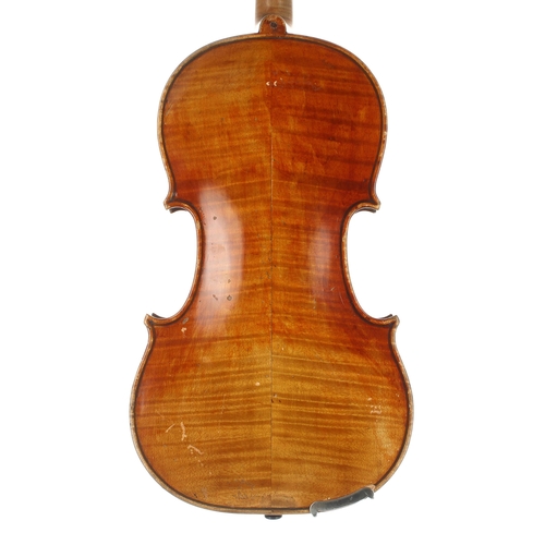 2455 - English violin by and labelled William Heaton, Maker, Hill Top, Gomersal, NR. Leeds; also signed and... 