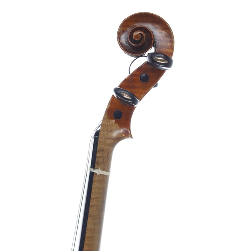 2455 - English violin by and labelled William Heaton, Maker, Hill Top, Gomersal, NR. Leeds; also signed and... 