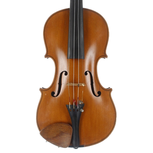 2457 - German violin by and labelled Hermann Schlosser, Geigenmacher in Erlbach. 'Gesetzlich Geschutzt',&nb... 