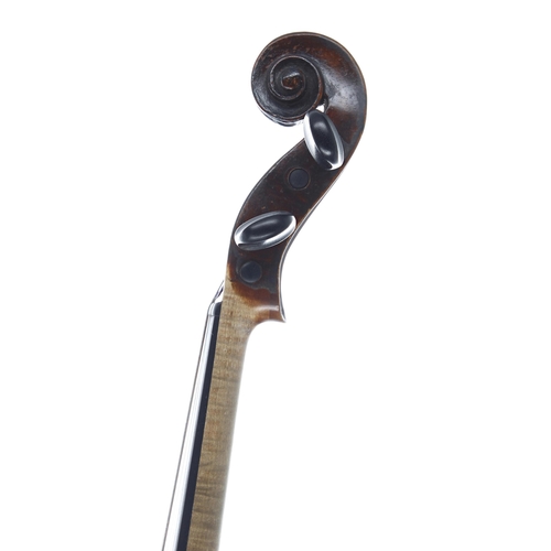 2461 - Good violin of the Prague School circa 1840, unlabelled, the one piece back of very faint medium cur... 