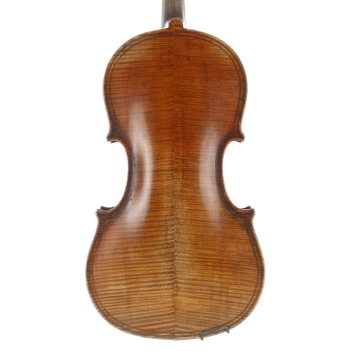 2462 - German double purfled violin labelled Leopold Wittalm in Nurnberg..., 14 1/16