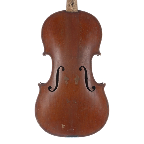 2466 - Good French Mirecourt violin of the Colin School, the two piece back of faint medium curl with simil... 