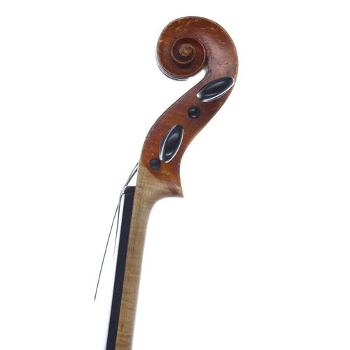 2469 - German viola of the Mittenwald School circa 1890, unlabelled, the two piece back of faint broad curl... 