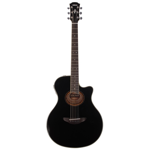 171 - Yamaha APX700II electro-acoustic guitar, made in China; Body: black finish, light buckle marks to up... 