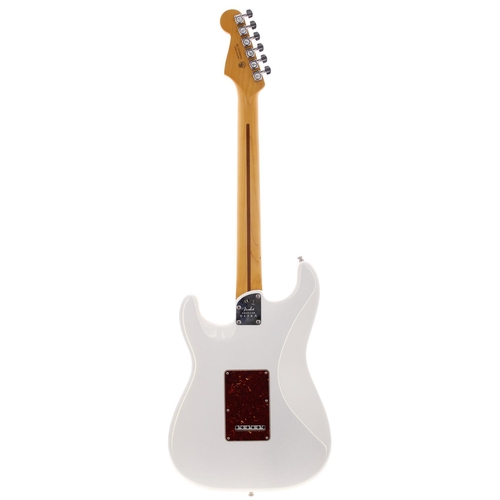 62 - 2021 Fender American Ultra Stratocaster electric guitar, made in USA; Body: arctic pearl finish; Nec... 