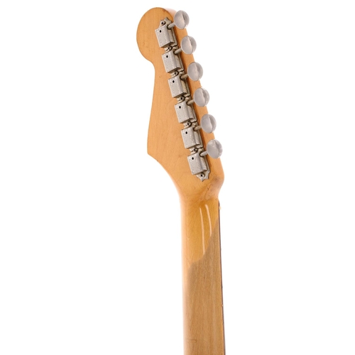 65 - 1965 Fender Stratocaster electric guitar, made in USA; Body: three-tone sunburst finish, light check... 