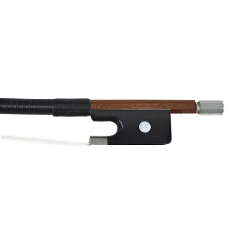 2246 - Child's half size nickel mounted violin bow by and stamped J.E. Vickers, 48gm