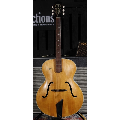 535 - 1959 Hofner Senator archtop guitar in need of attention; Body: blonde finish, light scratches and ma... 