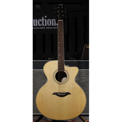 538 - 2011 Turner 45CE electro-acoustic guitar, with ovangkol back and sides and natural spruce top, withi... 