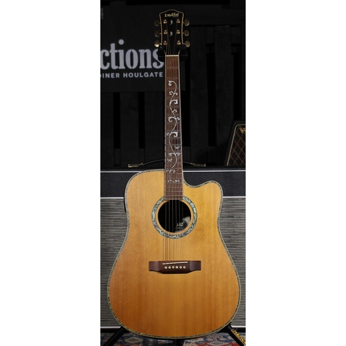 555 - Indie Tree of Life electro-acoustic guitar, with rosewood back and sides and natural spruce top... 