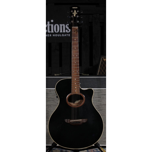565 - Yamaha APX-4A electro-acoustic guitar; Body: gloss black top upon satin black back, surface marks th... 