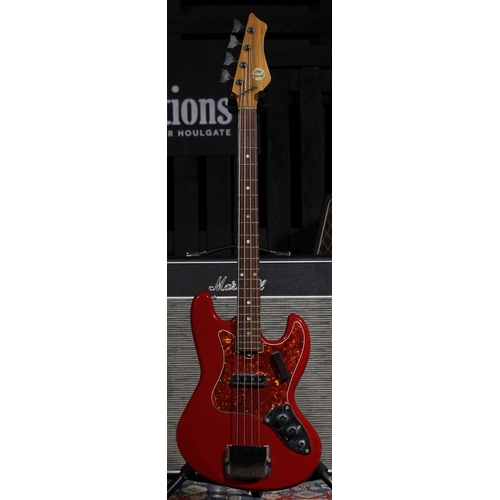 567 - 1960s Top Twenty bass guitar, made in Japan; Body: red finish, scuffs and dings throughout, further ... 