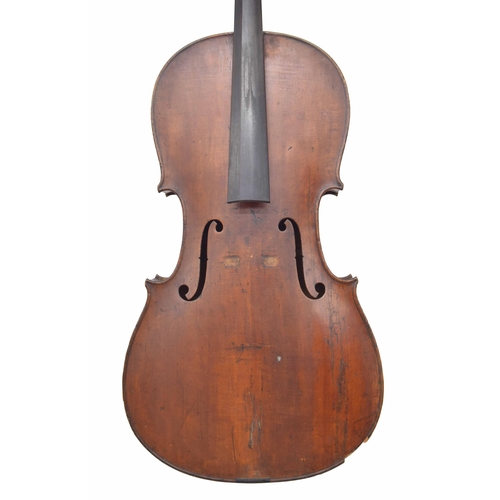 2516 - 19th century Mittenwald violoncello in need of restoration, labelled Januarius Gagliano..., 29 1/4