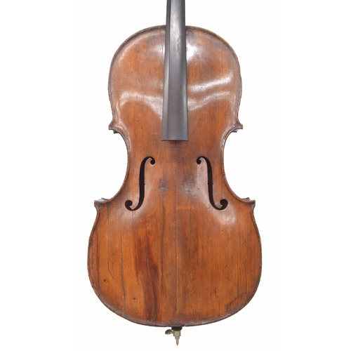 2518 - Interesting early English violoncello of the Kennedy Workshop in need of restoration, unlabelled, th... 