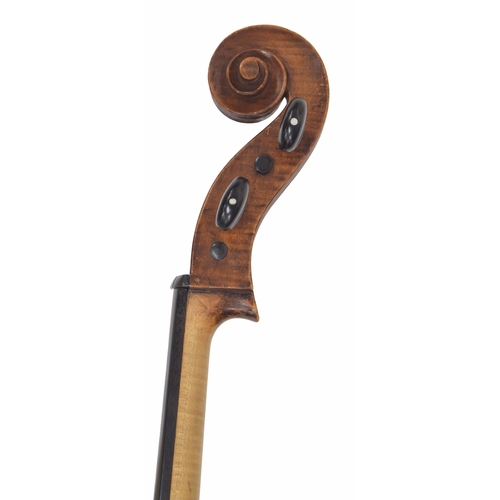 2518 - Interesting early English violoncello of the Kennedy Workshop in need of restoration, unlabelled, th... 