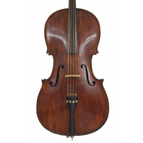 2512 - Neuner & Hornsteiner violoncello circa 1890, the two piece back of plainish wood with similar wo... 