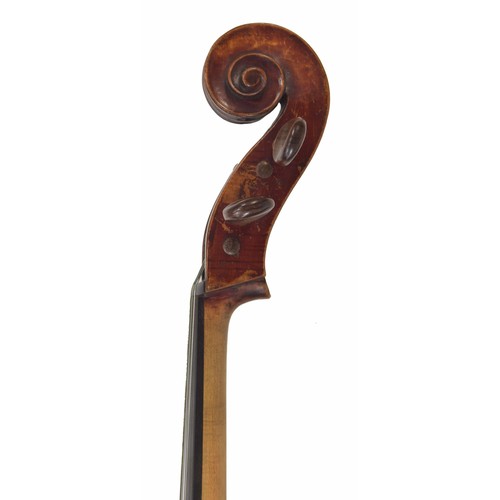 2512 - Neuner & Hornsteiner violoncello circa 1890, the two piece back of plainish wood with similar wo... 