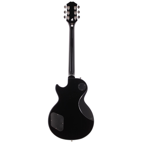 154 - 2021 Epiphone Les Paul Muse electric guitar, made in China; Body: metallic black finish; Neck: good;... 