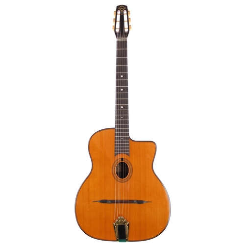 158 - Gitane DG-255 gypsy jazz acoustic guitar; Back and sides: east Indian rosewood, light surface marks ... 