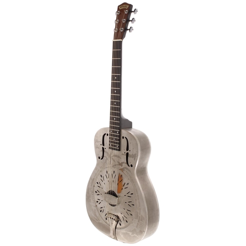309 - 1938 National Style O square neck conversion resonator guitar, made in USA; Body: replaced cone and ... 