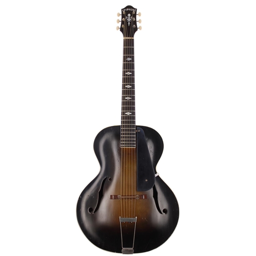 312 - Epiphone Triumph archtop guitar, made in USA, circa 1934; Body: sunburst finish, refinishing to top,... 
