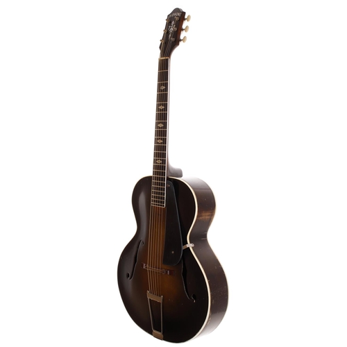 312 - Epiphone Triumph archtop guitar, made in USA, circa 1934; Body: sunburst finish, refinishing to top,... 