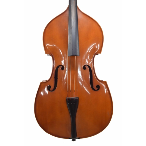 2521 - Modern Romanian double bass labelled made in the workshops of Andreas Zeller for Stentor Music Co. L... 