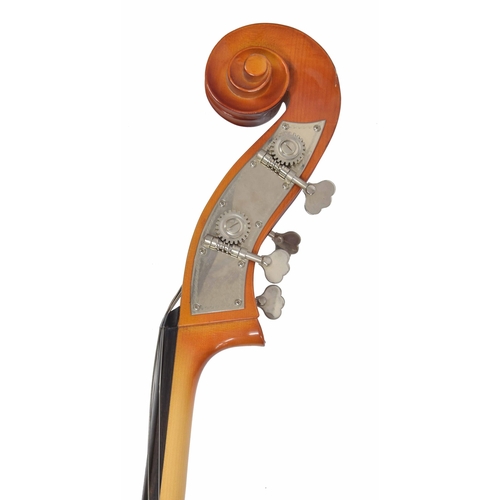 2521 - Modern Romanian double bass labelled made in the workshops of Andreas Zeller for Stentor Music Co. L... 