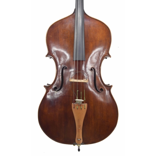 2522 - Good 20th century Hungarian double bass, unlabelled, back length 44