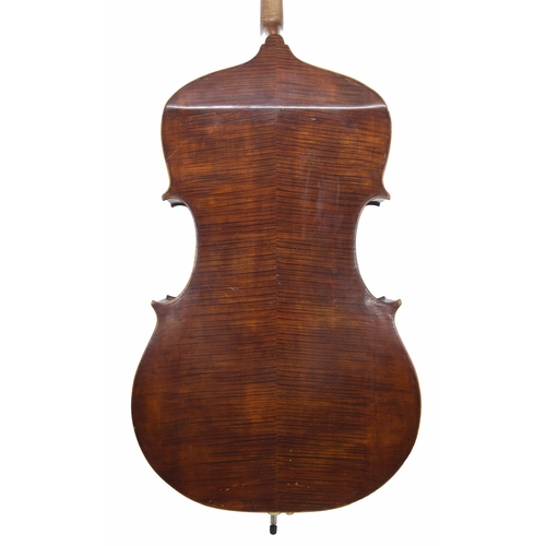 2522 - Good 20th century Hungarian double bass, unlabelled, back length 44