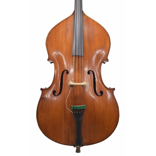 2526 - Good German double bass, with well figured maple back and sides, the head of matching wood, also wit... 