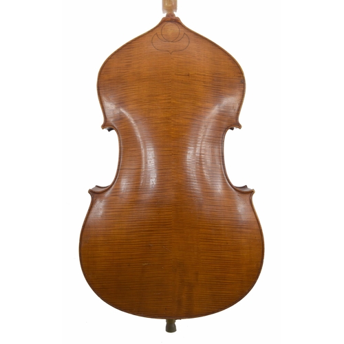 2526 - Good German double bass, with well figured maple back and sides, the head of matching wood, also wit... 