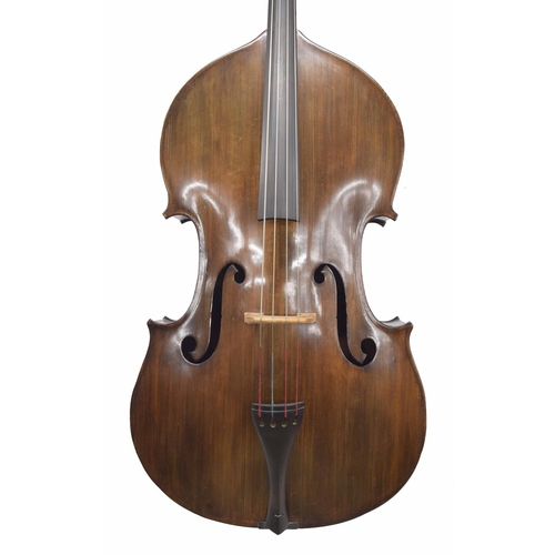 2527 - Good French double bass probably by Paul Claudot, possibly composite, bearing a repairer's label to ... 