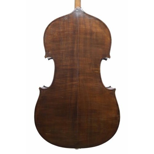 2527 - Good French double bass probably by Paul Claudot, possibly composite, bearing a repairer's label to ... 