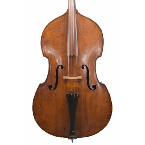 2528 - Good French double bass probably from the Buthod workshop, Mirecourt circa 1880, unlabelled, length ... 