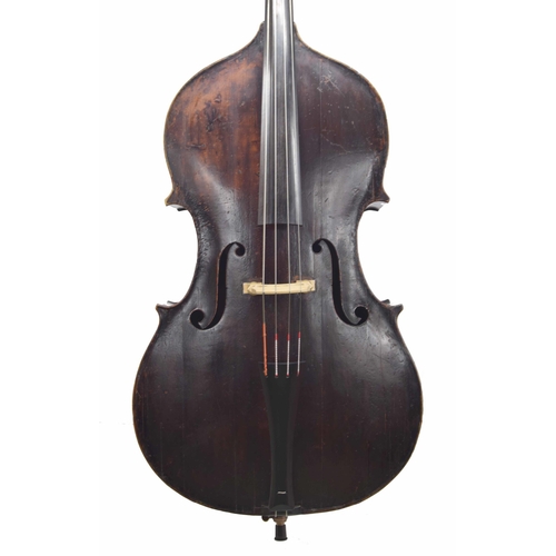 2529 - Fine English double bass by John Hart, London circa 1830, the two piece back is flat with a break an... 