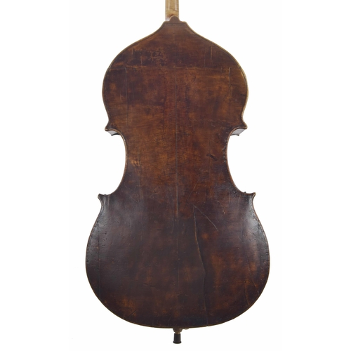 2529 - Fine English double bass by John Hart, London circa 1830, the two piece back is flat with a break an... 