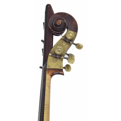 2529 - Fine English double bass by John Hart, London circa 1830, the two piece back is flat with a break an... 