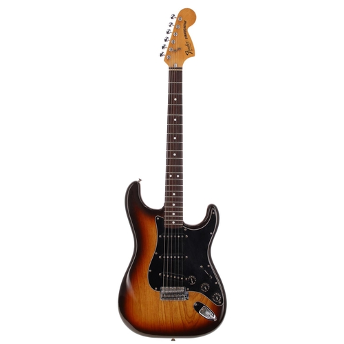 76 - 1979 Fender Stratocaster electric guitar, made in USA; Body: sunburst finish, a few minor dings, alt... 