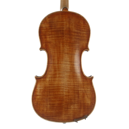 2474 - Interesting 19th century violin labelled Gaetano Chiocchi, fecit Patavii Anno 1874, the two piece ba... 