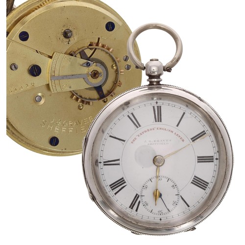 682 - J.G. Graves 'The Express English Lever' silver engine turned pocket watch, Birmingham 1900, 53mm... 