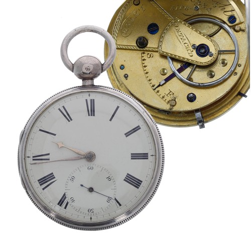 637 - George IV silver detached lever pocket watch, Chester 1828, the fusee movement signed Jno. Wright, R... 